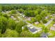 An aerial view of the property features lush greenery and residential streets with houses nestled among the trees at 1301 Marble St, Charlotte, NC 28208