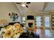 Cozy living room featuring vaulted ceilings, a fireplace and hardwood floors at 138 Victoria Park Dr # 170, Shelby, NC 28150