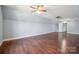 Spacious bonus room with hardwood floors, a ceiling fan and lots of natural light at 1592 Farmington Hills Dr, Conover, NC 28613