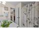 Clean bathroom featuring plenty of counter space, a shower/tub combo, and bright lighting at 16070 Palawan Ct, Tega Cay, SC 29708