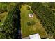 This backyard offers a shed, mature trees, and a lush lawn at 186 Ellendale Ln, Taylorsville, NC 28681