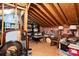 Spacious attic offering ample storage, wood floors, and visible insulation at 20217 Middletown Rd, Cornelius, NC 28031