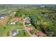 Overhead view of a neighborhood with homes, construction, and lush trees surrounding the properties at 2668 Polo Ln, Maiden, NC 28650
