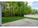 Landscaped backyard with a concrete patio, lush green lawn and a privacy fence; perfect for outdoor enjoyment at 2684 Sunberry Nw Ln, Concord, NC 28027
