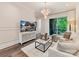 Bright living area featuring a plush white sectional sofa and stylish ottoman at 3064 Selwyn Ave, Charlotte, NC 28209