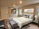 Chic staged bedroom boasts a modern design and stylish accents at 3824 Freedom Dr, Charlotte, NC 28208