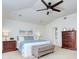 A light and airy bedroom with ceiling fan, neutral carpet and a dresser at 599 Annalinde Ln, Rock Hill, SC 29732