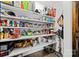 Well-organized pantry with abundant shelving, showcasing ample storage for groceries and household items at 7181 Windy Ridge Dr, Iron Station, NC 28080