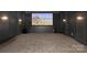 This is a dedicated media room with a large screen and comfortable carpet at 7311 Barrington Ridge Dr, Fort Mill, SC 29707