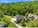 An aerial view shows the home, driveway, and surrounding greenery at 9494 Leyton Dr, Harrisburg, NC 28075