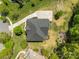 An aerial view shows the home, driveway, and backyard at 9494 Leyton Dr, Harrisburg, NC 28075