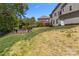 A backyard view shows patio seating area and landscaped yard at 9494 Leyton Dr, Harrisburg, NC 28075