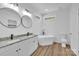 Modern bathroom showcasing a freestanding tub, dual vanity, and stylish fixtures at 1119 Stanback Rd, Chester, SC 29730