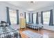 Bright bedroom featuring hardwood floors, natural light from the windows and two beds at 122 Corban Se Ave, Concord, NC 28025
