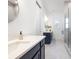 Modern bathroom with double vanity sinks, a glass-enclosed shower, and stylish fixtures and tiling at 13279 Arnold Palmer Cir # 867, Lancaster, SC 29720