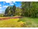 Spacious, green backyard with mature trees and plenty of open space at 140 Hazelwood Dr, Rockwell, NC 28138