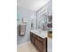 Bathroom with updated vanity and ample storage space at 140 Hazelwood Dr, Rockwell, NC 28138