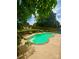Backyard pool with lush green surroundings and ample seating areas at 15003 Jerpoint Abby Dr, Charlotte, NC 28273