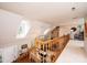This living room features skylights, stone accents, and overlooks the foyer at 1524 Court Cir, Newton, NC 28658