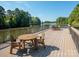 The community deck has seating to enjoy the lake view at 43014 Mimosa Ct, Indian Land, SC 29707