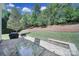 Inviting backyard with a well-maintained patio, a glass-top table, and lush landscaping at 5025 Willing Ct, Fort Mill, SC 29707