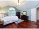 Light-filled bedroom with vaulted ceiling, hardwood floors and decor at 5621 Landale Ct, Concord, NC 28027