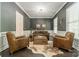 Formal living room with a leather sofa, chairs, and neutral color palette at 5868 Savona Ter, Fort Mill, SC 29708