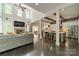 Open concept living area with a fireplace and modern kitchen at 5868 Savona Ter, Fort Mill, SC 29708