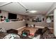 Finished basement featuring a home theater setup and cozy seating area, perfect for entertainment and relaxation at 145 Meadow Pond Ln, Mooresville, NC 28117