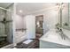 Beautiful bathroom featuring a standing shower, soaking tub, and double sink vanity at 145 Meadow Pond Ln, Mooresville, NC 28117