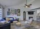 Stylish living room with vaulted ceilings, fireplace, and modern decor at 1488 Meadow Glen Ln, Rock Hill, SC 29730