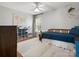 Bedroom with wooden bed, a map and colorful cubes storage at 2002 Potomac Rd, Indian Trail, NC 28079