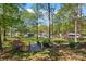 Picturesque backyard with a wooden bridge, leading to a tranquil lake surrounded by lush greenery at 531 Hattaway Dr, Mount Gilead, NC 27306