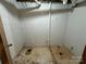 Basement with painted cinderblock walls with some water stains at 1012 Burrage Ne Rd, Concord, NC 28025