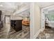 Finished basement with wet bar, and media room area with an open floor plan and neutral colors at 1068 Grant Dr, Denver, NC 28037