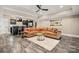 Finished basement with wet bar, and media room area with an open floor plan and neutral colors at 1068 Grant Dr, Denver, NC 28037