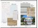 Image displaying home specifications, including siding, paint colors, countertops, flooring, and a rendering of the home's exterior at 1141 Thayer Glen Ct, Charlotte, NC 28213