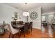Elegant dining room featuring a stylish chandelier and hardwood floors at 14457 Adair Manor Ct, Charlotte, NC 28277