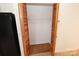 Open closet with wooden doors, wood flooring and wire shelving at 306 E Burnsville St, Wadesboro, NC 28170