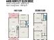 Detailed floor plan showcasing the layout of this two-story home, including room dimensions and key features at 4406 Huntley Glen Dr, Pineville, NC 28134