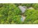 Aerial view of a private estate nestled amongst mature trees featuring an in-ground pool and spa at 4561 Walden Pond Trwy, Concord, NC 28025
