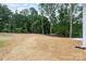 Large backyard with fresh straw and wooded area providing privacy and space for outdoor activities at 6223 Rockwell W Blvd, Charlotte, NC 28269
