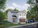 New two-story home with board and batten siding, a covered front porch, and a garage at 6223 Rockwell W Blvd, Charlotte, NC 28269