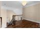 Landing with wood flooring and a view of the foyer at 630 Deberry Holw, Rock Hill, SC 29732