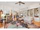 Spacious living room with hardwood floors, built-in bookshelves, and open layout at 962 Blakeley Walk, Rock Hill, SC 29732