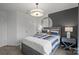 Well appointed bedroom provides a cozy and stylish space for relaxation, complete with modern lighting at 10033 Guardian Dr # 265, Charlotte, NC 28273