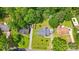 Aerial view of a home with mature trees and a lush green lawn at 116 Pelham Ln, Fort Mill, SC 29715