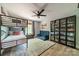 Shared bedroom with a bunk bed, display cases, and a gray and white rug at 12525 Hashanli Pl, Matthews, NC 28105