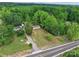 Aerial view of a beautiful treed property with a small structure and mature trees at 1317 Requa Rd, Cherryville, NC 28021