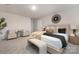 Comfortable bedroom boasts soft carpet, neutral walls, window, and modern decor at 1419 5Th Street Ne Dr, Hickory, NC 28601